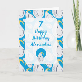 Albatross Blue and White Birthday Kort