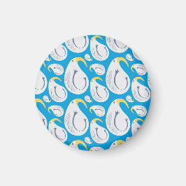 Albatross Blue och White Magnet