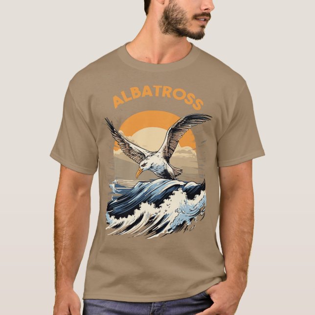 Albatross fångar fisk t shirt (Framsida)