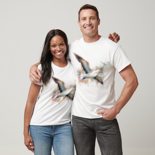 Albatross Flygande Akvarellkonst T Shirt (Unisex)