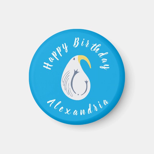 Albatross - Ocean Theme Grattis på födelsedagen Bl Magnet (Framsidan)