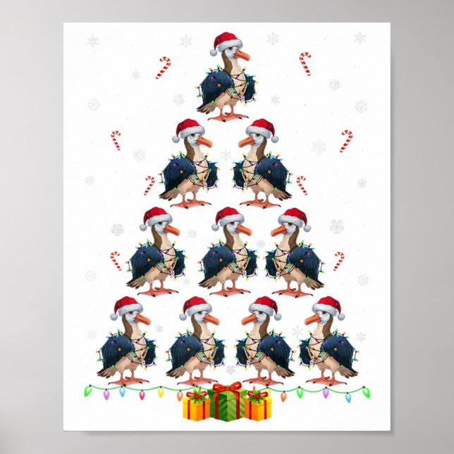 Albatross Santa Hat Julafton Ljus Manar Kvinnor Ch Poster (Framsidan)
