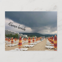 Albena-stranden, vykort för Bulgarien