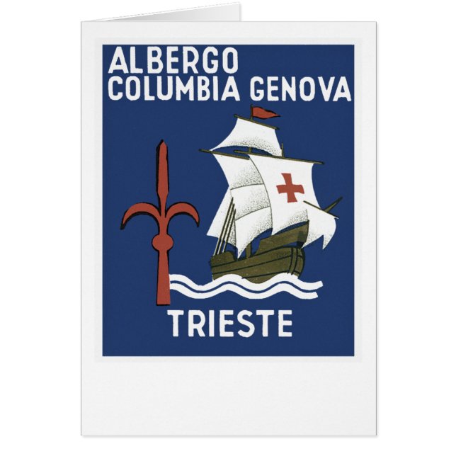 Albergo Columbia Genoa ~ Trieste Hälsningskort (Framsidan)