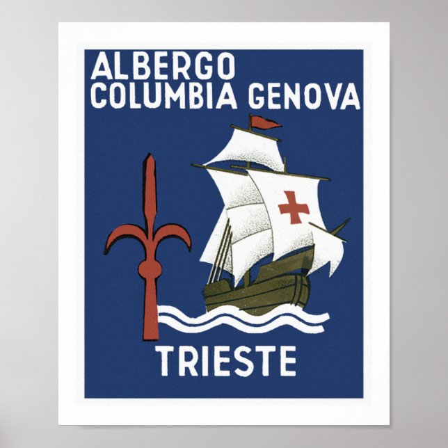 Albergo Columbia Genoa ~ Trieste Poster (Framsidan)