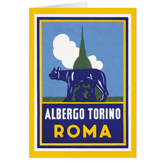 Albergo Torino Roma Hälsningskort (Framsidan)
