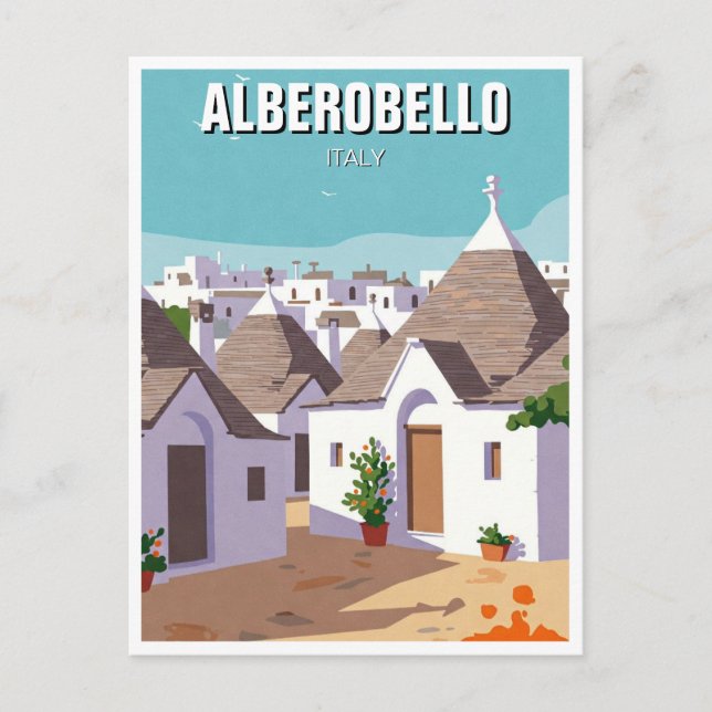 Alberobello Italien Trulli house Travel abstrakt Vykort (Framsida)