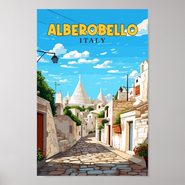 Alberobello Spain Travel Art Vintage affisch (Framsidan)