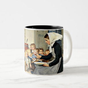 Albert Anker - Nursery (Creche) Två-Tonad Mugg