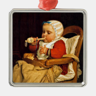 Albert Anker - The Little Musician Julgransprydnad Metall