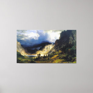 Albert Bierstadt A Storm i Rocky mountains Canvastryck