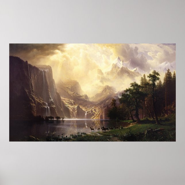 Albert Bierstadt Bland Sierran Nevada-bergen Poster (Framsidan)