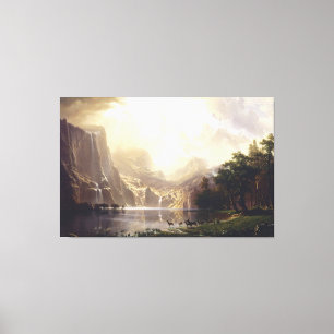 Albert Bierstadt - Bland Sierrorna Nevada Calif Canvastryck