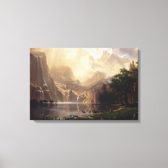 Albert Bierstadt - Bland Sierrorna Nevada Canvastryck (Framsida)