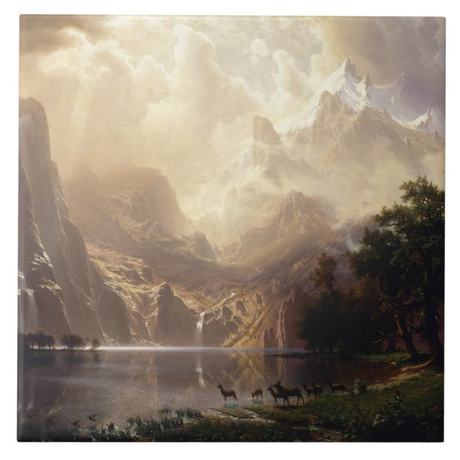 Albert Bierstadt - Bland Sierrorna Nevada Kakelplatta (Framsidan)
