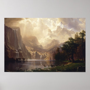 Albert Bierstadt - Bland Sierrorna Nevada Poster