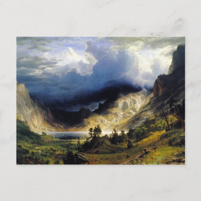 Albert Bierstadt En storm i Klippiga bergen Vykort (Framsida)