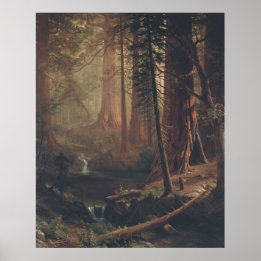 Albert Bierstadt Giant Redwood Träd i Kalifornien Poster