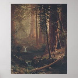 Albert Bierstadt Giant Redwood Träd i Kalifornien Poster
