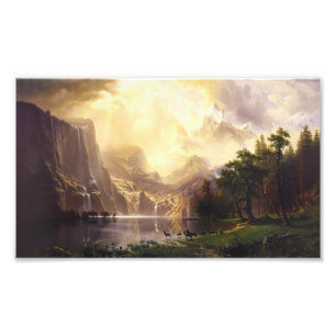 Albert Bierstadt i bergfototrycket Fototryck