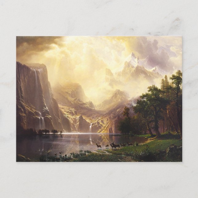 Albert Bierstadt i bergshälsningskortet Vykort (Framsida)