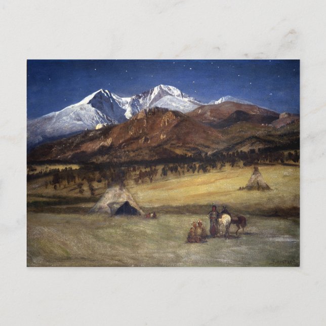 Albert Bierstadt Indian Encampment Vykort (Framsida)