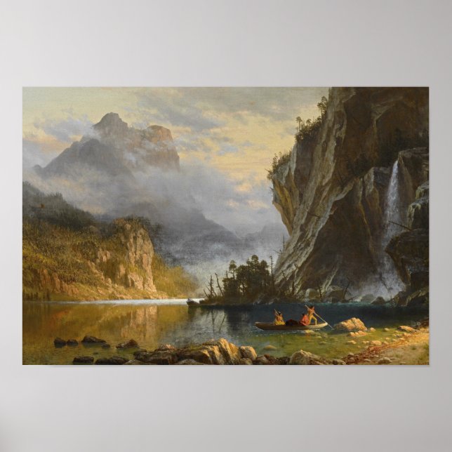 Albert Bierstadt - Indians Spear Fishing Poster (Framsidan)