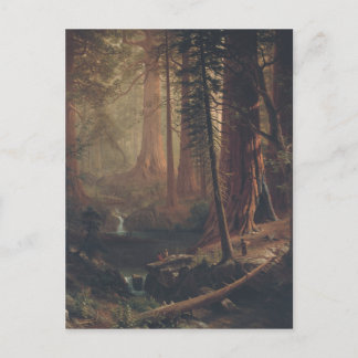 Albert Bierstadt Jättelika Redwood-träd i Kaliforn Vykort