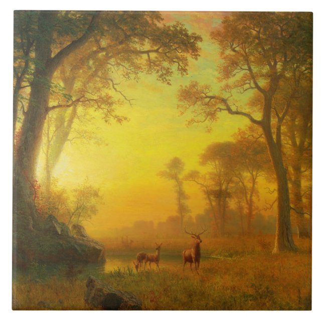 Albert Bierstadt Light i skogen Kakelplatta (Framsidan)