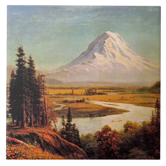 Albert Bierstadt-målning, Mount Rainier, Kakelplatta (Framsidan)