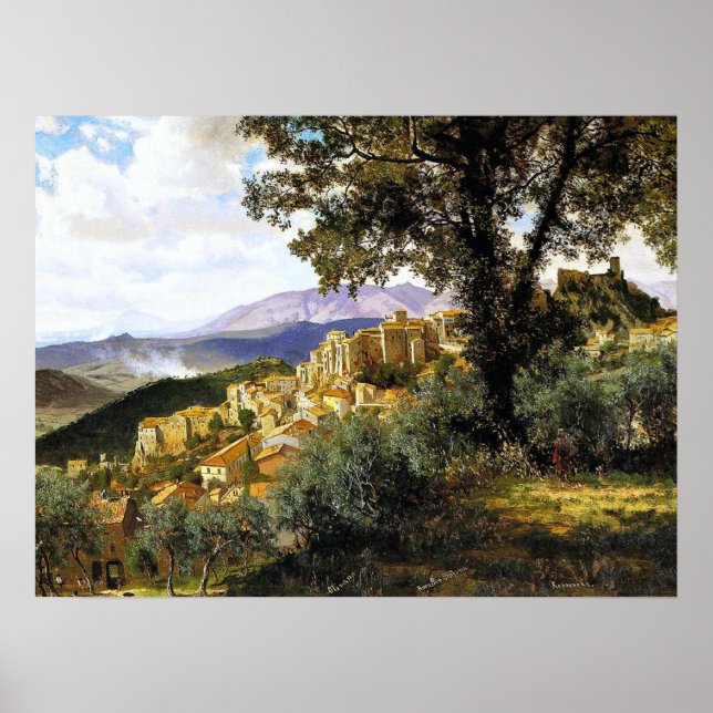 Albert Bierstadt-målning, Olevano Card Poster (Framsidan)