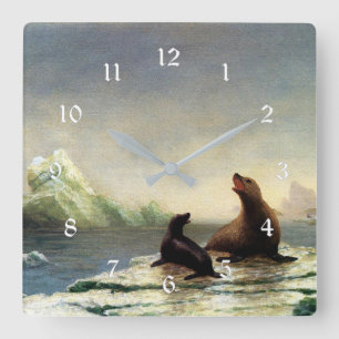 Albert Bierstadt-målning, Sälar Fyrkantig Klocka