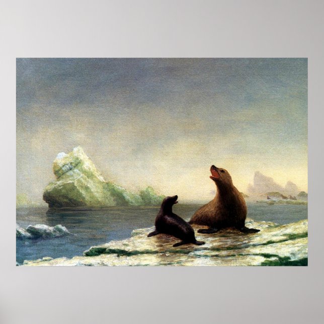 Albert Bierstadt-målning, Sälar Poster (Framsidan)