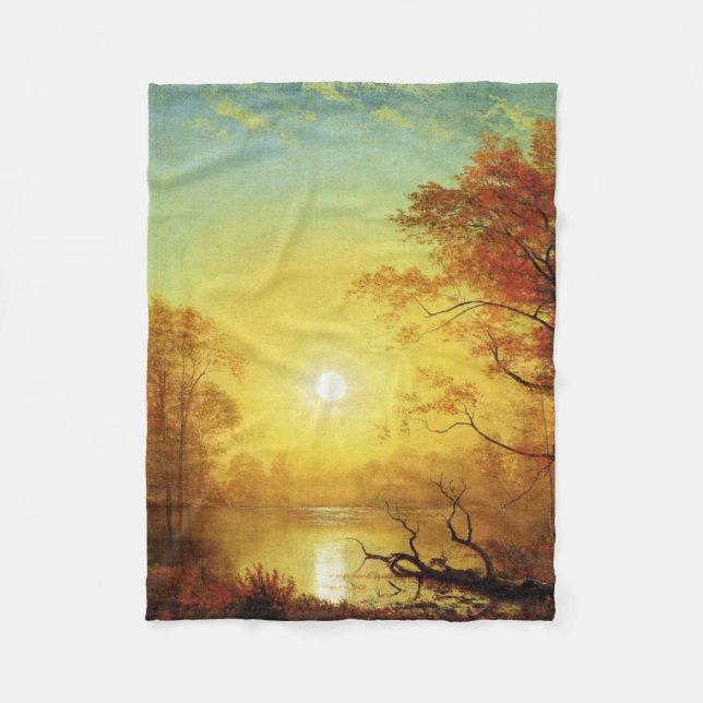 Albert Bierstadt-målning, Sunrise, Fleecefilt (Framsidan)