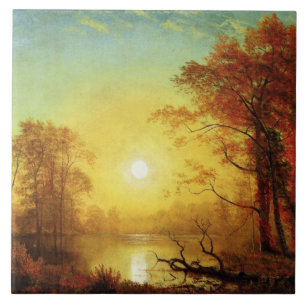 Albert Bierstadt-målning, Sunrise, Kakelplatta