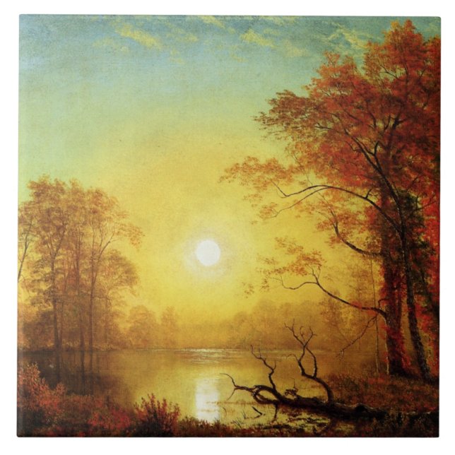 Albert Bierstadt-målning, Sunrise, Kakelplatta (Framsidan)