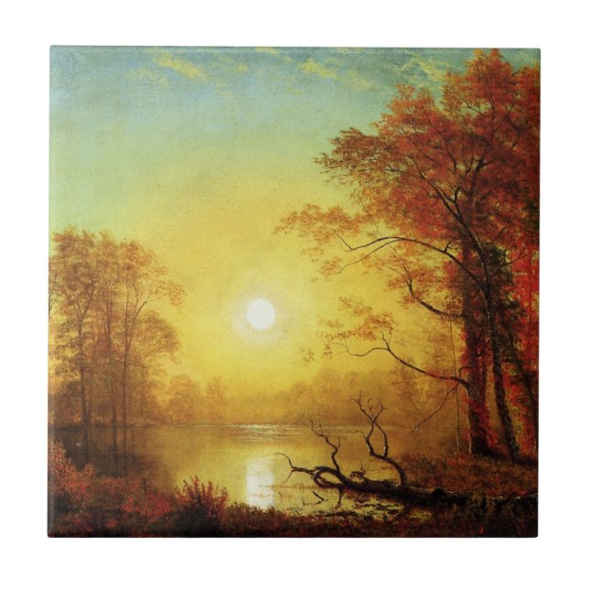 Albert Bierstadt-målning, Sunrise, Kakelplatta (Framsidan)