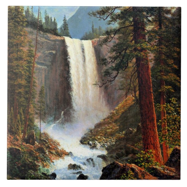 Albert Bierstadt-målning, Vernal Falls Kakelplatta (Framsidan)