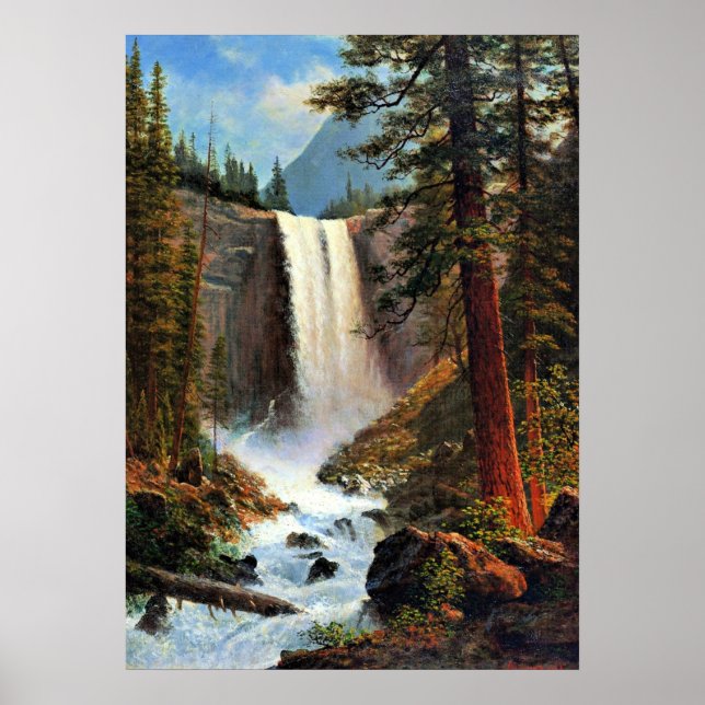 Albert Bierstadt-målning, Vernal Falls Poster (Framsidan)