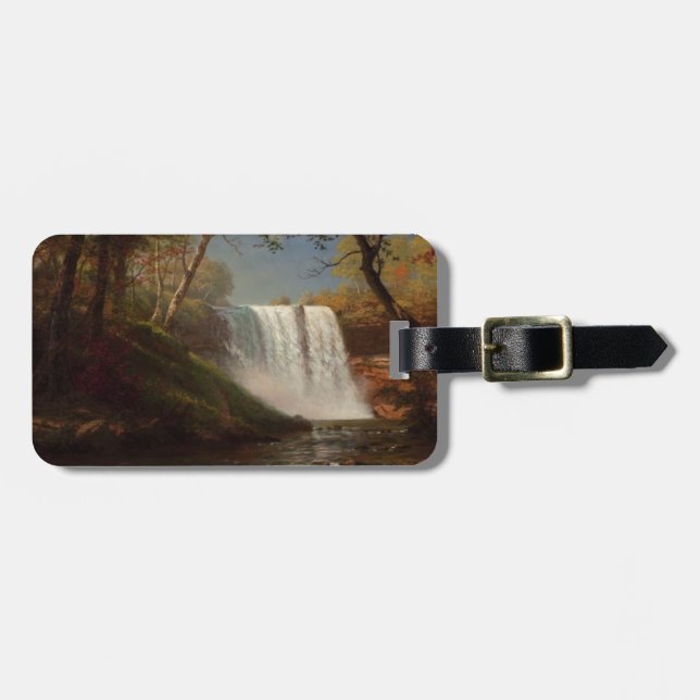 Albert Bierstadt Painting Forest Waterfall Destiny Bagagebricka (Horisontell Framsida)