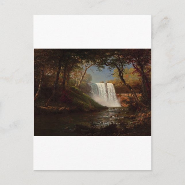 Albert Bierstadt Painting Forest Waterfall Destiny Vykort (Framsida)