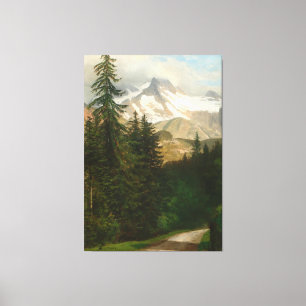Albert Bierstadt Painting Snö i den höge Land Canvastryck