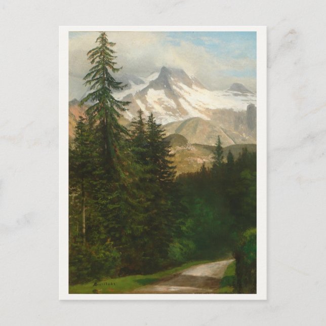 Albert Bierstadt Painting Snö i den höge Land Vykort (Framsida)
