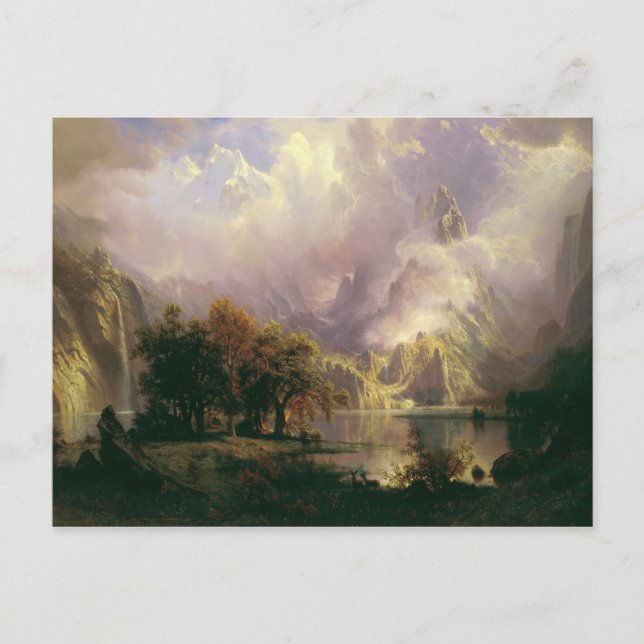 Albert Bierstadt - Rocky Mountain Ligcape Vykort (Framsida)