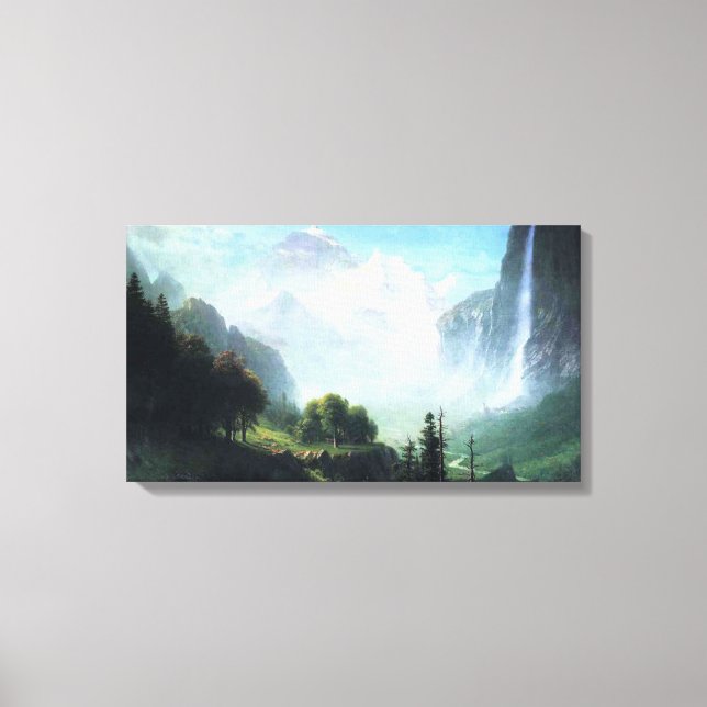 Albert Bierstadt staubbach faller nära lauterbrunn Canvastryck (Framsida)