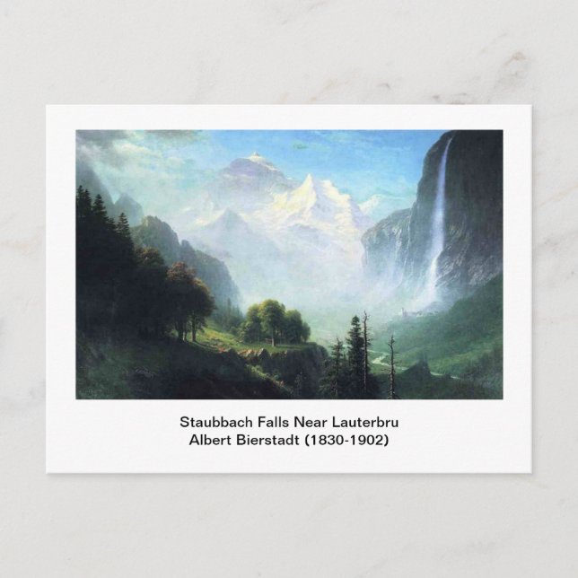 Albert Bierstadt, Staubbachfallen nära Lauterbru Vykort (Framsida)