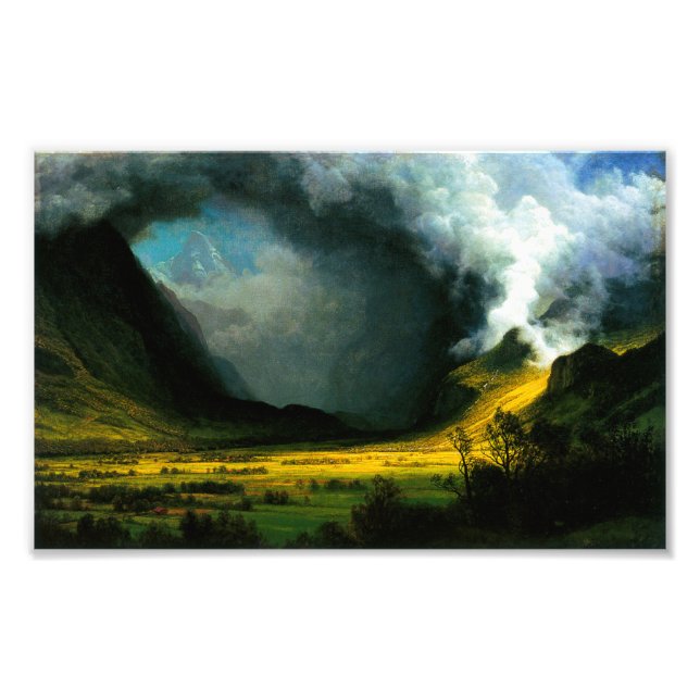 Albert Bierstadt Storm i bergsutskriften Fototryck (Framsidan)