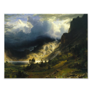 Albert Bierstadt - Storm i Rocky mountains Fototryck