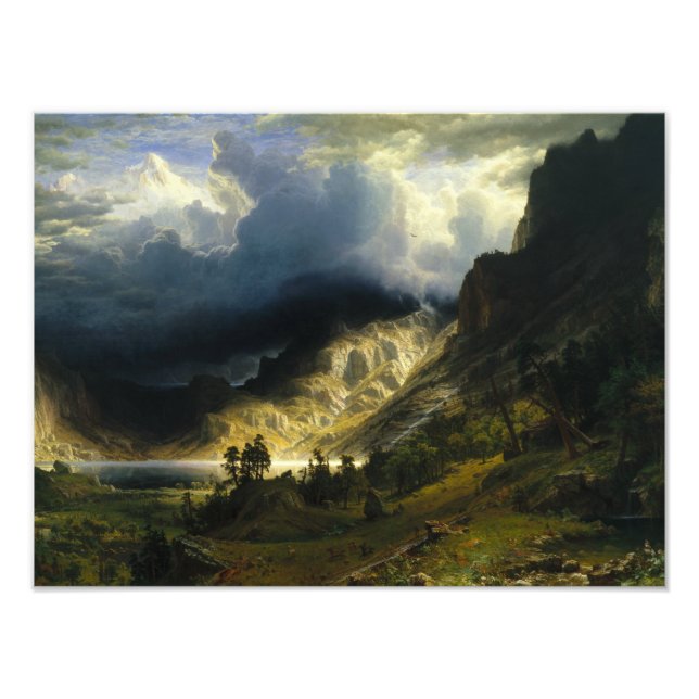 Albert Bierstadt - Storm i Rocky mountains Fototryck (Framsidan)