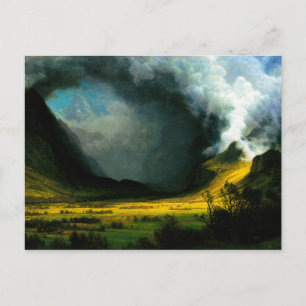 Albert Bierstadt Storm i vykortet för bergsområden Vykort